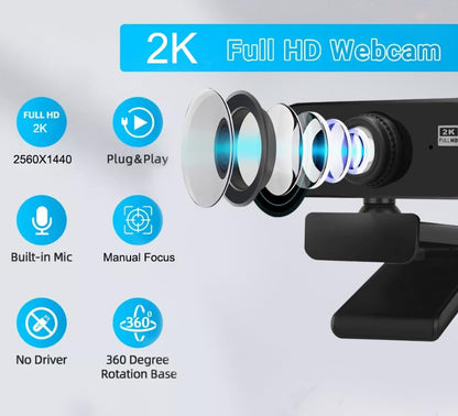 USB 1080P HD Webcam with Built-in Microphone, Rotatable Tripod, Wide-Angle Lens,Privacy Cover, Auto Light Correction, Plug & Play USB-A Webcam for Laptop, Desktop, PC, Streaming-Black
