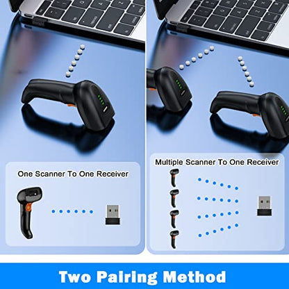 Bluetooth Wireless Barcode Scanner with Auto-Sensing Stand,Putting on Stand to Scan Automatically Sense Scanning 2D QR Bluetooth Barcode Scanner with Battery Level Indicator More-to-one Mode - color: Bluetooth Barcode Scanner with Auto-Sensing Stand