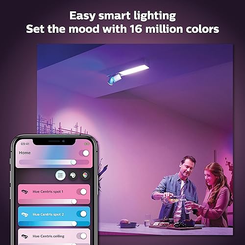 Philips Hue White and Color Ambiance Centris Smart LED Ceiling Light - Includes (1) Color Changing Light Fixture in White with 2 Individually Adjustable Spotlights - Works with Voice - style: 2 Spotlights