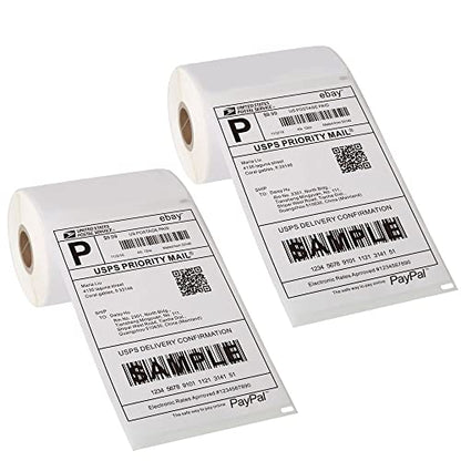 [2 Rolls, 440 Labels] 4”x 6” Postage Thermal Shipping Labels 4x6 Thermal Labels Roll Compatible with Dymo 4XL 1744907 LabelWriter - size: 2 pack