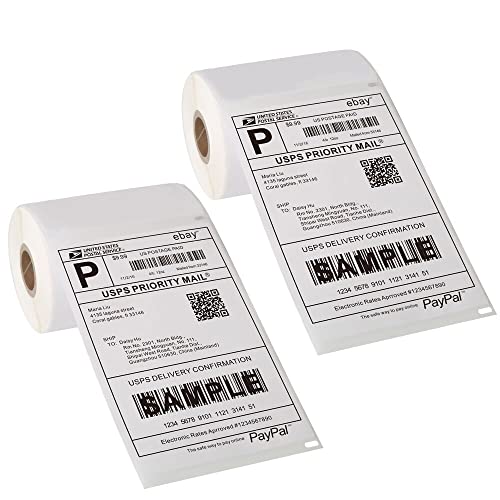 [2 Rolls, 440 Labels] 4”x 6” Postage Thermal Shipping Labels 4x6 Thermal Labels Roll Compatible with Dymo 4XL 1744907 LabelWriter - size: 2 pack