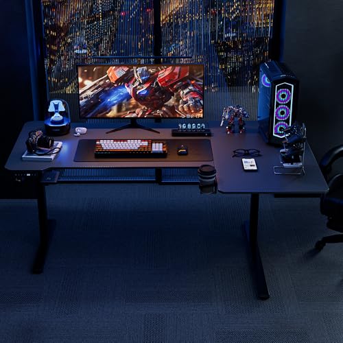 Acrolix L Shaped Electric Standing Desk, 71x43.5 Inch Reversible, Black Carbon - color: Black Carbon, size: 71