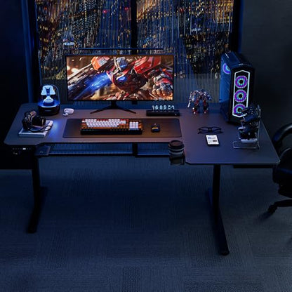 Acrolix L Shaped Electric Standing Desk, 71x43.5 Inch Reversible, Black Carbon - color: Black Carbon, size: 71