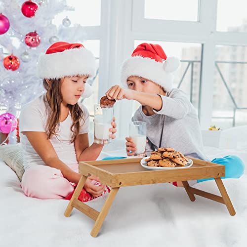 Artmeer FSC 100% Bamboo Bed Tray with Folding Legs, Large, Natural | Large FSC 100% bamboo bed tray with folding legs, handles and raised edges for meals, laptops, reading and serving. - color: Bamboo, size: Large