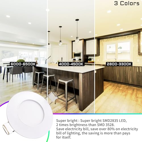Modern and Energy-Efficient 12-Inch Ultra-Slim 24W Recessed Ceiling Light Panel - Canless Flush Mount Lamp for Kitchen, Bathroom, Dining, Living Room, Home, and Commercial Spaces (Warm White, 24W) - color: Warm White, size: 24W