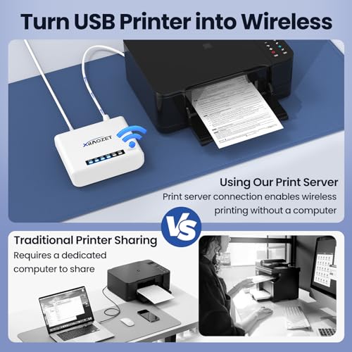 LK100W Wireless Print Server, USB 2.0 Printer Sharing - size: 1 USB Port