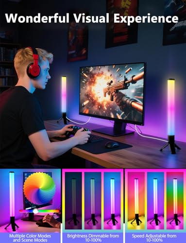 DAYBETTER 360° Smart LED Light Bars, Gaming Light Bar for Room, PC, Desk - color: Black