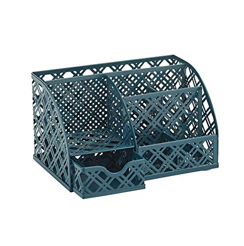 Exerz Desk Organizer Metal Mesh Caddy 7 Compartments Drawer Aegean Blue - color: F7 Aegean Blue