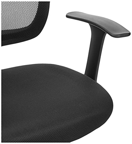 Amazon Basics Breathable Mesh Mid-Back Office Desk Chair with Armrests, Lumbar Support, 360-Degree Swivel, Adjustable-Height, Black