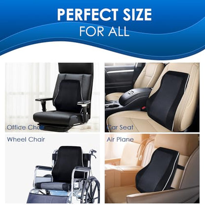 Gel Lumbar Support Pillow for Office Chair Car Gaming Chair Lower Back Pain Relief Back Support, Cooling Memory Foam Cushion for not stand the heat, 3D Mesh Cover Ergonomic Orthopedic Back Rest - size: Full Back Gel-17'*16'*5'