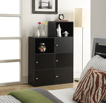 Convenience Concepts 151186 1-Door X-Tra Storage Cabinet, Black - color: Black