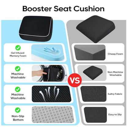Thick Chair Cushions, Office Booster Seat Cushion to Tailbone Pain Relief - color: Black, size: 18"x16"x6"