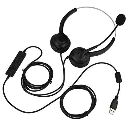 USB Headset, Call Center Headset with Microphone, Mute Function and Noise Cancelling Function.Business Headset for Skype, Webinar, Call Center, Telephone Counseling Services