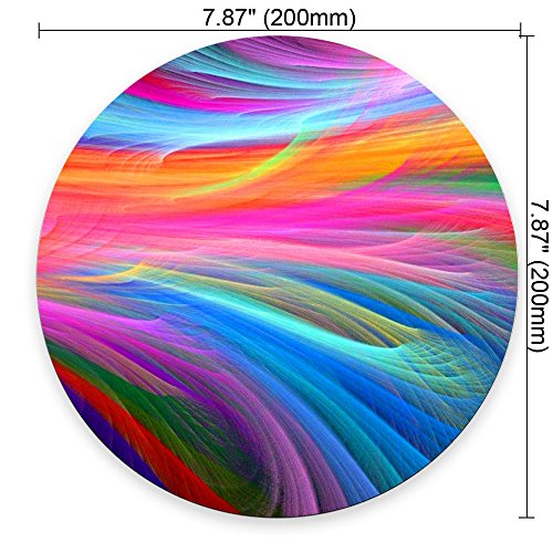 pingpi Gaming Mouse Pad Custom,Rainbow Ocean Round Mouse Pad - color: Multi 06