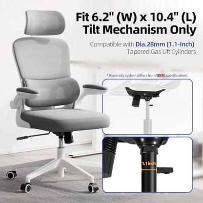 Heavy Duty 500lbs Office Chair Replacement Parts, Swivel Tilt Control Mechanism with 6.2" (W) x 10.4" (L) Mounting Holes, Chair Base for Executive and Gaming Chairs, Black