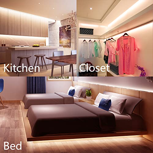 DAYBETTER Under Cabinet Lighting kit, 10 PCS LED Strip Lights with Remote, Dimmable Under Cabinet Lights for Kitchen Cabinet, Counter, TV Back,Showcase 2700K-6500K Warm to Daylight White,Timing,16.4ft - size: 16.4ft
