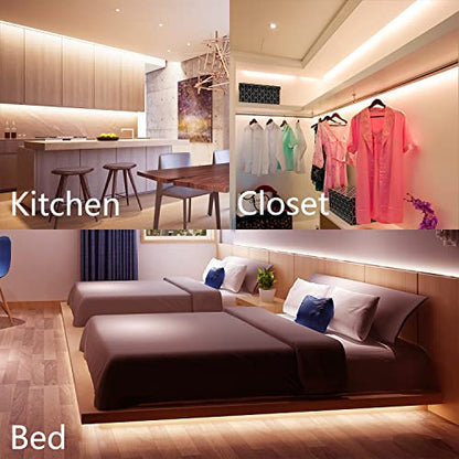 DAYBETTER Under Cabinet Lighting kit, 10 PCS LED Strip Lights with Remote, Dimmable Under Cabinet Lights for Kitchen Cabinet, Counter, TV Back,Showcase 2700K-6500K Warm to Daylight White,Timing,16.4ft - size: 16.4ft