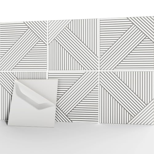 JaneTech Acoustic Wall Panels 23.62 x 23.62 Inch, 6 PCS Sound Absorbing Panels, Noise Reduction & Echo Control for Wall Decor, Decorative Panels for Home Office Studio, Slate White - color: Vector Merge