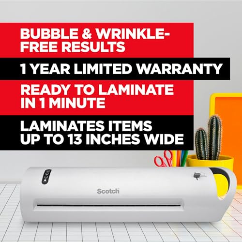 Scotch Thermal Laminator, Extra Wide 13 Inch Input | Ideal for Teachers, Small Offices, or Home, TL1302X