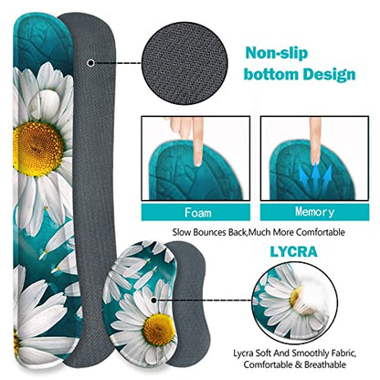 ARTSO Large Gaming Mouse Pad Set, Keyboard Wrist Rest Support + Mouse Wrist Cushion + Extended Mousepad + Coaster, 35x15.5in Multifunctional Desk Mat 4pcs, Cute Daisy - color: Cute Daisy