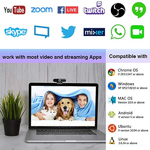 GoHZQ 4K Webcam with Microphone & Privacy Cover - 8MP Ultra HD USB Camera for Computer/Laptop/Switch 2, Pro Streaming Video Calling