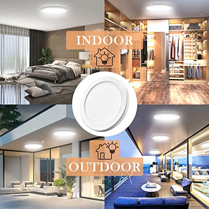 ETL Certified 9 inch 5000K LED Ceiling Light Flush Mount, Ultra Slim 0.63'' Thick Round Flat Kitchen Light Fixtures, Dimmable Ceiling Lights for Bedroom,Bathroom,Hallway 10 Pack(White) - color: 10 Pack White, size: 9 inch