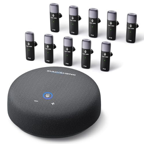 CS02 Conference Speakerphone with 10 AI Mics, 65FT Range, Portable USB Conference Speaker with Noise Reduction, Echo Cancellation & Full-Duplex Audio for 10-Person Meeting Rooms
