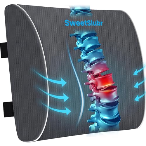 SweetSlubr Lumbar Support Pillow for Office Chair, Back Suppor(Gray,XL) - color: Gray, size: X-Large