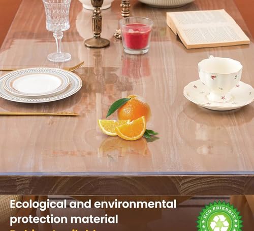 Clear Table Cover Protector, 14 x 24 Inch Clear Desk Mat, 1.5mm Thick Plastic Table Cover, Transparent Desk Cover, Desk Protector Mat for Desktop, Writing Desk - size: 14" x 24"