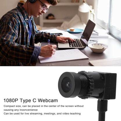 Zopsc USB C Webcam 1080P with Microphone, 30FPS Auto Low Light Correction, Plug and Play Camera for Laptop/Smartphone.