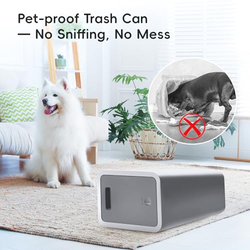 Lysam 4 Gallon Trash Can 3 Packs, Bedroom Trash Can with Lid & Trash Bags | Small Garbage Can Press-Top for Dog & Child Proof, Oder Seal, Waste Basket for Bedroom, Office, Living Room, Bathroom, White - color: White - 3 Packs
