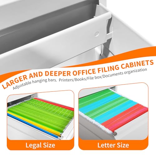 Metal File Cabinet with Drawer Heavy Duty Locking File Cabinets | Home Office Steel Filing Cabinet Vertical File Cabinets for Legal/Letter Size File,Assembly Required - color: White, size: 28.8"H-2 drawers