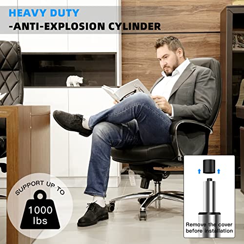 Omyoffice 5.5” Office Chair Cylinder Replacement, Class 4 Piston (Silver) | Heavy-Duty 1000 lbs, Hydraulic Pneumatic Gas Lift, Universal Fit Most Executive Gaming Desk Chairs - color: Silver