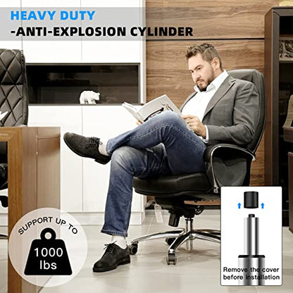 Omyoffice 5.5” Office Chair Cylinder Replacement, Class 4 Piston (Silver) | Heavy-Duty 1000 lbs, Hydraulic Pneumatic Gas Lift, Universal Fit Most Executive Gaming Desk Chairs - color: Silver