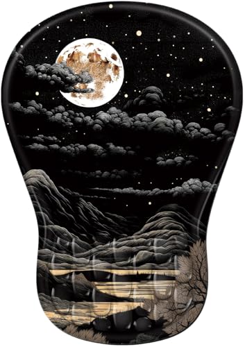 YIWEI Ergonomic Mouse Pad with Wrist Rest for Carpal Tunnel Pain Relief - color: Moon