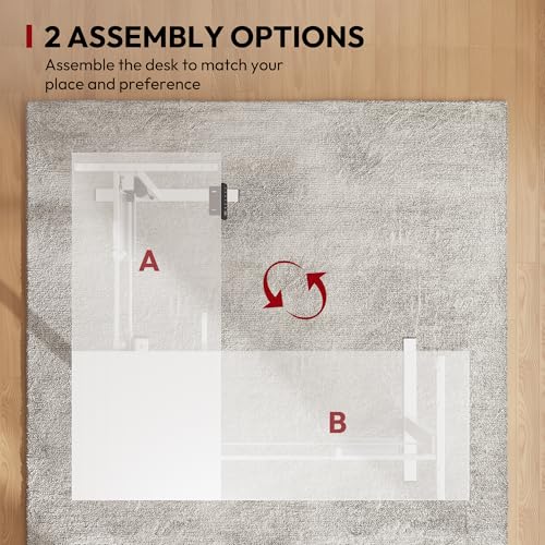 SANODESK 71x63 Reversible L-Shaped Electric Standing Corner Computer Desk