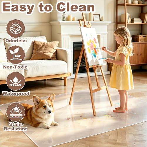 Clear Chair Mat for Hard Floors, 36 x 48 PVC Desk Mat | Clear PVC chair mat protects hard floors from rolling chair casters; suitable for hardwood, tile, laminate and vinyl