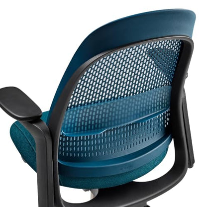 Haworth Breck Ergonomic Office Chair, Home Office Desk Chair, Lagoon | Computer Desk Chair with Height-Adjustable Lumbar Support, Black Trim, and 4D-Arms - color: Lagoon, style: Black Trim