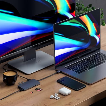 Satechi 8-in-1 USB-C Hub V2, 115W PD Charging, 4K HDMI, Space Gray - color: Space Gray, size: V2