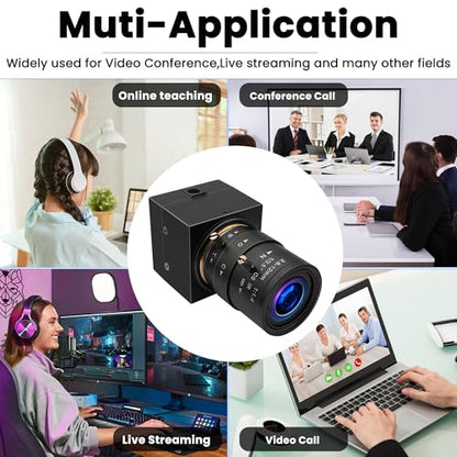 UHD 4K USB Camera, 2.8-12mm Varifocal Zoom Lens Mini Webcam | Plug and Play, Low Power Consumption USB Camera, Support OPENCV for Windows/Linux/Raspberry Pi/Mac - size: 2.8-12mm Varifocal Lens