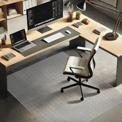 Azadx Chair Mat for Carpet 48"x 36" with Lip Chair Mat Thick and Sturdy | Office Chair Mat for Carpet Protector Floor Mat on Low Pile Carpets Easy Glide Rolling Desk Computer Chair Mat for Home - size: 36 x 48'' for carpet