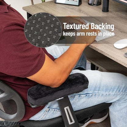 Mind Reader Air-Cloud Memory Foam Armrest Pads, Office & Gaming Chair Arm Rests, Elbow Support with Washable Cover, Black - size: Armrest
