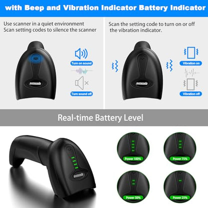 Bluetooth Wireless Barcode Scanner with Auto-Sensing Stand,Putting on Stand to Scan Automatically Sense Scanning 2D QR Bluetooth Barcode Scanner with Battery Level Indicator More-to-one Mode - color: Bluetooth Barcode Scanner with Auto-Sensing Stand