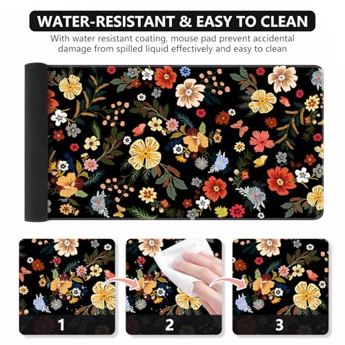 iCasso Desk Matt for Desktop, Cute Desk Pad Mat,Large Mouse Pad,Floral - color: Floral
