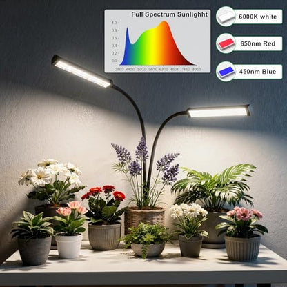 GooingTop Grow Light 100W 6000K, Super Bright White Desktop Clip Plant Lamp - size: 100Watts
