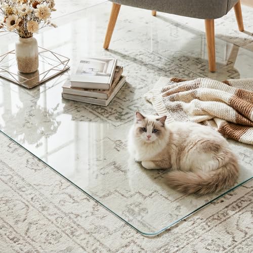 Office Chair Mat for Carpet & Hardwood, Upgraded 30" x 55" Dual Use Tempered Glass Chair Mat for Chair and Footrest Under Desk - size: 30"x55"