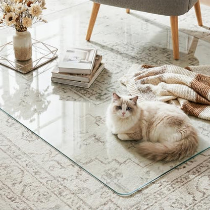 Office Chair Mat for Carpet & Hardwood, Upgraded 30" x 55" Dual Use Tempered Glass Chair Mat for Chair and Footrest Under Desk - size: 30"x55"
