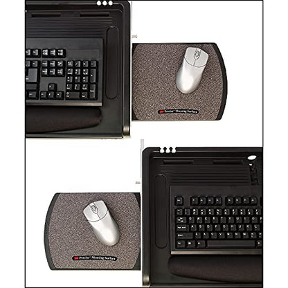 3M Adjustable Under-Desk Keyboard Drawer, Three Height Settings, Wide Tray with Gel Wrist Rest Accomodates Most Keyboards, Slide Out Mouse Platform with Precise Mouse Pad, Black (KD45), 4" x 60 ft