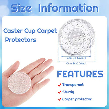 Jetec 8 Pcs Carpet Protectors Furniture Leg Spiked Caster Cups, Round - style: Round