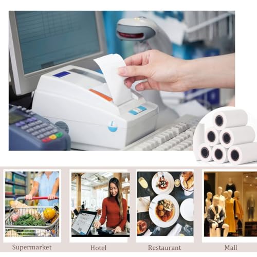 OausTect 2 1/4 x 85 Thermal Paper Rolls, Thermal Receipt Printer Paper for Credit Card Machine, Cash Register, POS (100 Rolls) - size: 2 1/4" x 85', style: 100 rolls